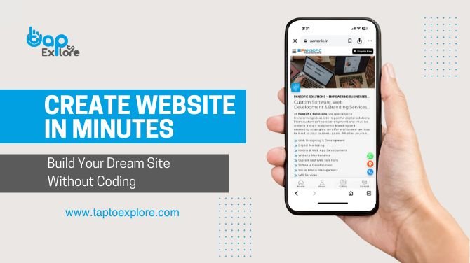 Create Website in Minutes – Build Your Dream Site Without Coding | TapToExplore
