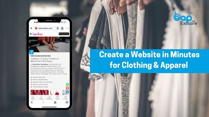 Create a Website in Minutes for Clothing & Apparel | Tap To Explore