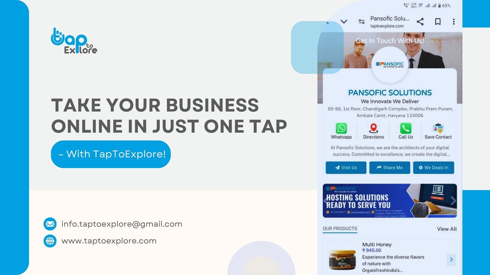 Take Your Business Online in Just One Tap – With TapToExplore!