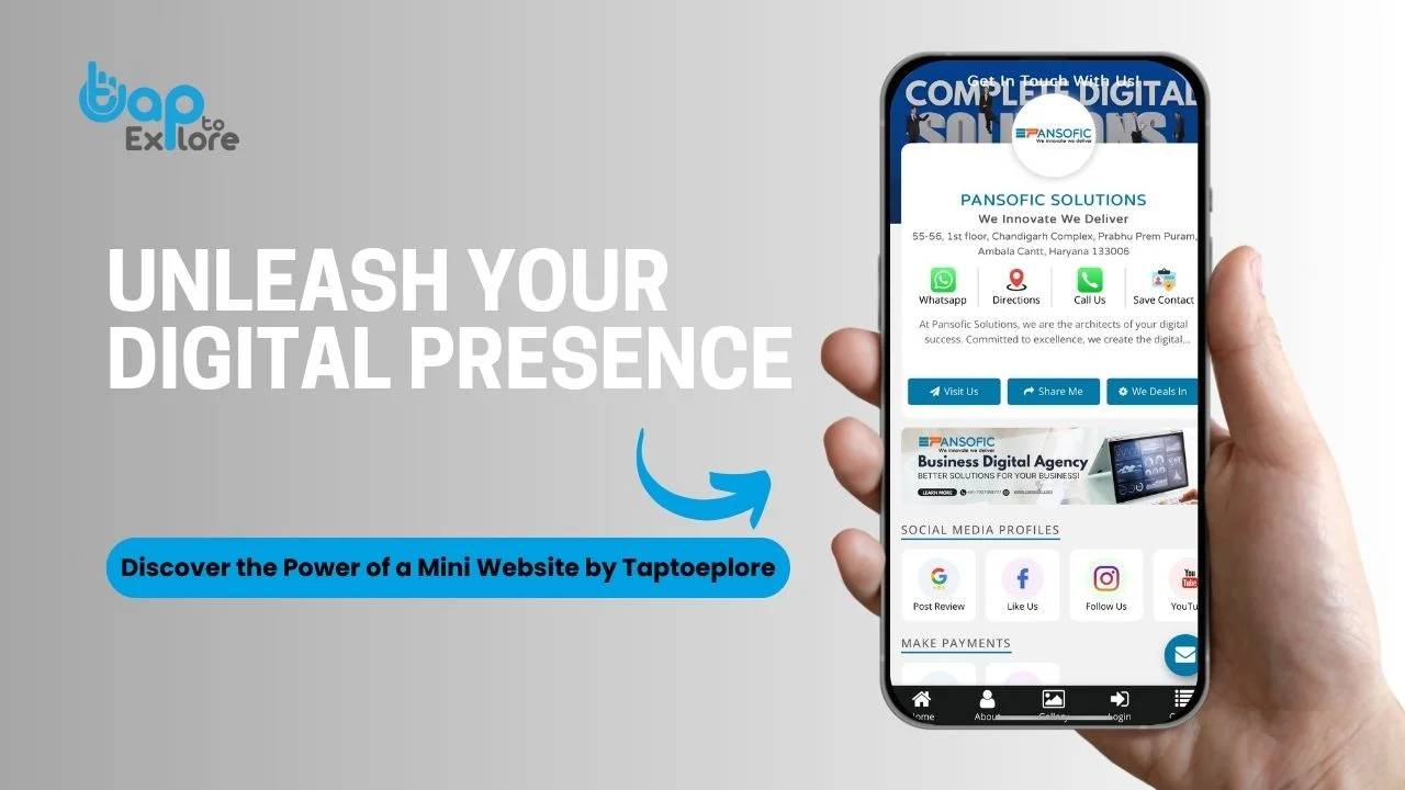 Unleash Your Digital Presence: Discover the Power of a Mini Website by Taptoeplore!